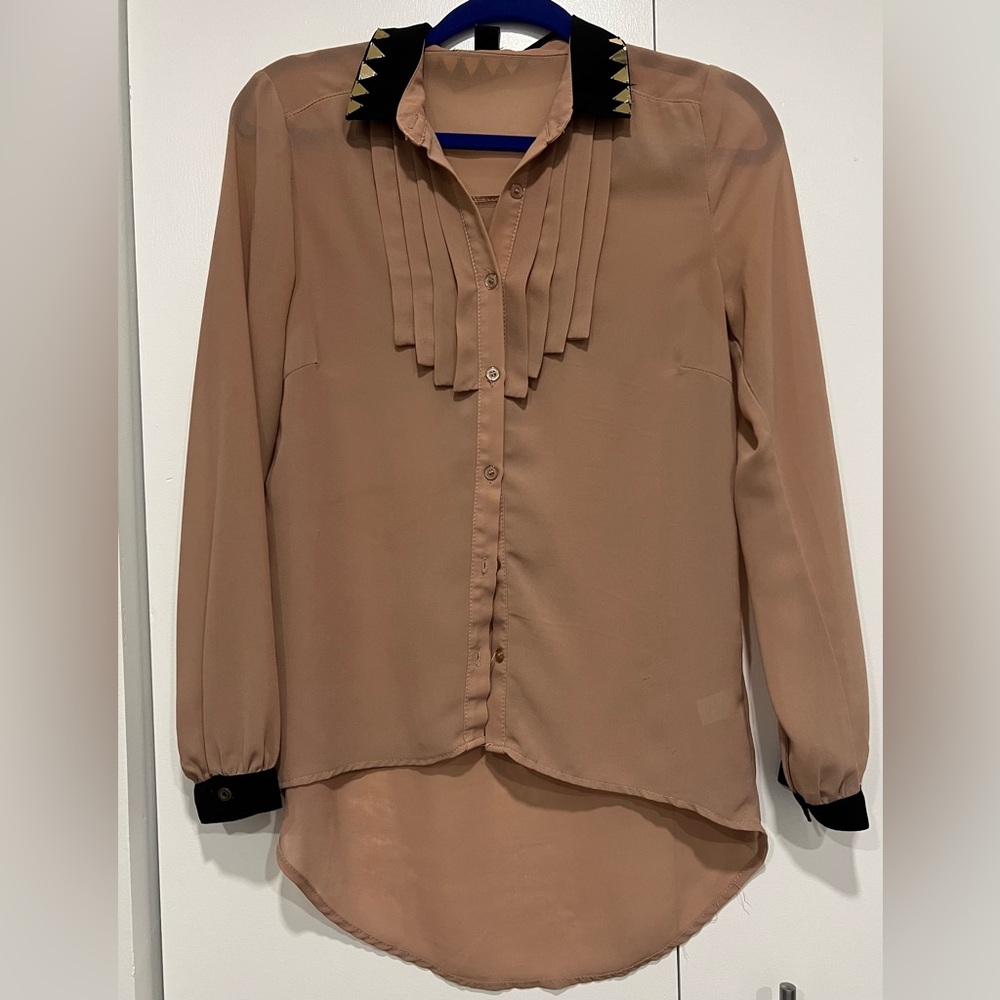 Stylish button down black & blouse